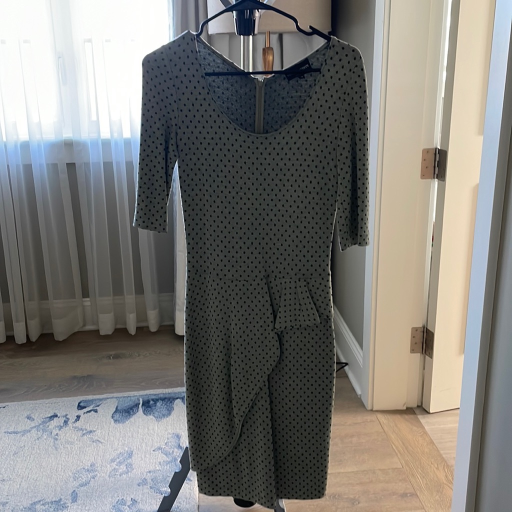 Emporio Armani Green Ruched Sheath Midi Dress